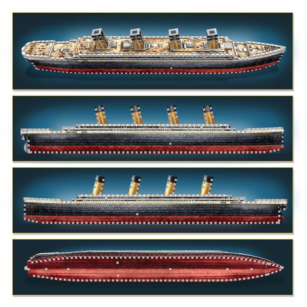 Naviga&539;i de-a lungul unei c&259;l&259;torii istorice de la Southampton la New York prin asamblarea acestui puzzle 3D de 440 de piese al neuitatului RMS Titanic Unul dintre cele trei nave maritime de clasa olimpic&259;  m&259;rimea &537;i luxul s&259;u l-au plasat în fruntea transportului transatlantic de pasageri înainte de tragica coliziunea cu un aisberg în 1912 în 