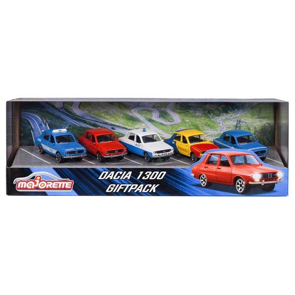 Detalii Set Majorette Dacia 1300 cu 5 masinuteCaracteristiciMasinuta Majorette Dacia 1300 este recomandat copiilor incepand cu varsta de peste 3 aniMasinuta Dacia imita perfect modelul real Dacia 1300 Pentru ca modelul sa para cat mai real usile masinutelor se deschidSetul contine 5 masinute Dacia 1300Varsta recomandata 3 ani Lungime masinuta 75 cm