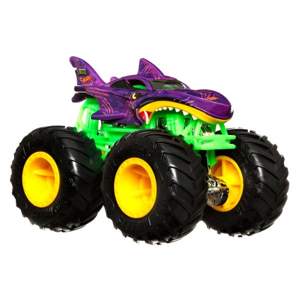Camioanele Hot Wheels Monster Trucks 164 Color Shifters Trucks ofera zdrobire si prabusire cu bonusul a doua decoruri pe un singur camion Pur si simplu scufundati camionul Color Shifters in apa rece ca gheata pentru a-si schimba in mod magic aspectul initial apoi schimbati-l inapoi scufundandu-l in apa calda Repetati procesul de mai multe ori pentru a alterna modelele Avand la dispozitie atat de multe Camioane Monster Color Shifters minunate copiii vor dori sa le adune pe toate Fiecare se 