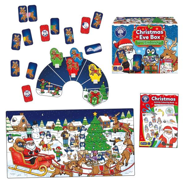 Cadoul perfect pentru Craciun Bucurati-va alaturi de intreaga familie cu jocul puzzle-ul si cartea de colorat cu activitati de la Orchard ToysVarianta de joc- Cursa renilor Renii încearc&259; s&259; ajung&259; de la Polul Nord la sat pentru a-l ajuta pe Mo&537; Cr&259;ciun s&259; livreze cadouri de Cr&259;ciun G&259;si&539;i renii colora&539;i care s&259; v&259; ajute pe parcursDupa ce ati completat impreuna puzzle ul din 25 piese adresati 