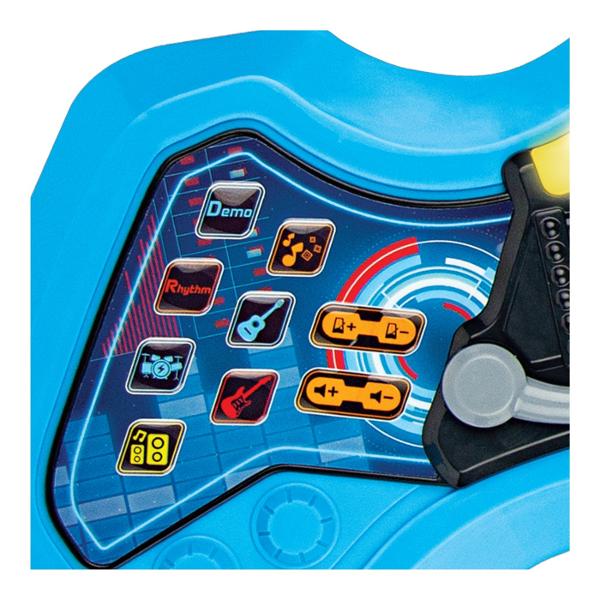 Winfun Chitara Rock este jucaria ideala pentru micii muzicieni in devenire Cu 8 butoane de fret si efecte de lumina aceasta ofera o experienta interactiva si captivanta Chitara emite muzica rock energica si efecte sonore care vor incanta copiii Cu un design vibrant si sunete rock autentice aceasta chitara este perfecta pentru dezvoltarea abilitatilor muzicale ale copiilor si stimularea imaginatiei