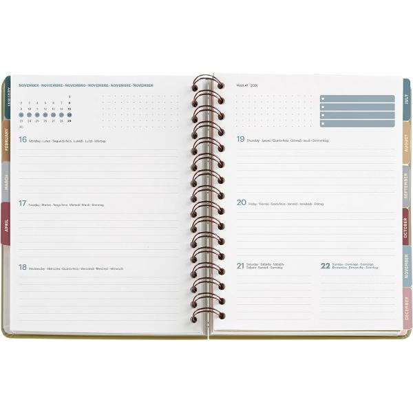 Agenda cu spira Miquelrius Plus 160x218 mm datata saptamanal Bouquet Arno Dufour MR34568