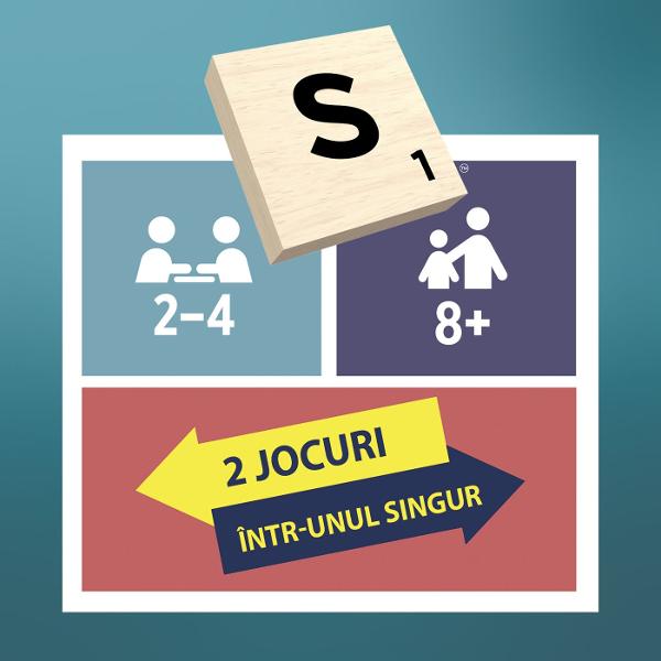 Redescopera placerea jocurilor de cuvinte cu Scrabble editia clasica ce include jetoane si suporturi din lemn pentru o experienta autentica si durabila Tabla de joc are doua fete oferind 2 jocuri intr-unul singur varianta Classic Scrabble pentru competitie strategica si varianta Scrabble Together pentru o experienta mai accesibila si colaborativa Jucatorii formeaza cuvinte incrucisate pe tabla acumuland puncte in functie de valoare literelor si a spatiilor speciale Setul este potrivit 