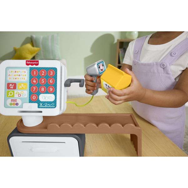 Invatare prin joaca  cate un bip pe rand Bine ati venit in cel mai incantator magazin din oras  unde imaginatia intalneste educatia Casa de marcat Fisher-Price Laugh &amp Learn Count &amp Shop transforma cumparaturile simulate de zi cu zi intr-o aventura vesela plina de muzica lumini si invatare Conceputa pentru copii mici si prescolari aceasta jucarie interactiva introduce micutii cursanti in lumea numerelor literelor culorilor formelor si abilitatilor sociale in cel mai jucaus 