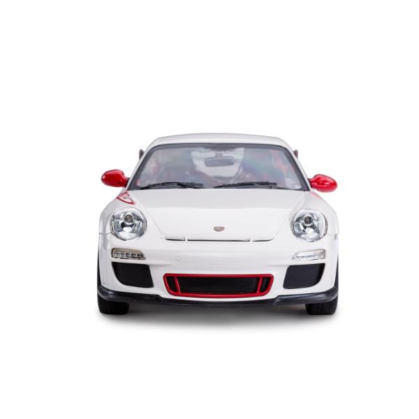 Copilul dumneavoastra se poate juca in voie cu masina cu telecomanda Porsche Gt3 scara 1 la 14 oferita de brandul international Rastar Nicio cursa nu este imposibil de castigat cu acesta masinuta replica oficiala cu licenta a modelului original construita cu mare atentie la detalii Masinuta are proportiile ideale pentru momente pline de distractie si amuzament avand dimensiunile in centimetri dupa cum urmeaza  31913997Masinuta functioneaza pe frecventa de 24GAlimentarea se face 