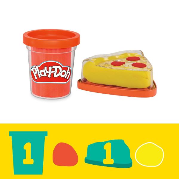 Setul Play-Doh Pizza si Milkshake ii invita pe cei mici sa creeze preparate colorate si amuzante din plastilina Copiii pot modela o felie de pizza pot adauga diferite toppinguri si pot realiza un milkshake decorat dupa propria imaginatie Accesoriile incluse stimuleaza joaca de rol creativitatea si indemanarea oferind multiple posibilitati de combinare si decorare Setul contine plastilina Play-Doh in mai multe culori cu o cantitate totala de aproximativ 113 g si este recomandat copiilor 