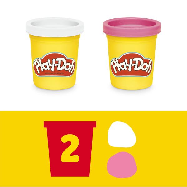 Setul Play-Doh Mini ofera copiilor o modalitate distractiva de a modela si crea diferite forme din plastilina Cu ajutorul presei si al accesoriilor incluse plastilina poate fi presata prin diverse sabloane pentru a obtine modele forme si decoratiuni variate Setul include 2 recipiente cu plastilina Play-Doh in culori diferite cu o cantitate totala de 113 g precum si accesorii pentru modelare si decupare Activitatea stimuleaza creativitatea imaginatia indemanarea si motricitatea fina 