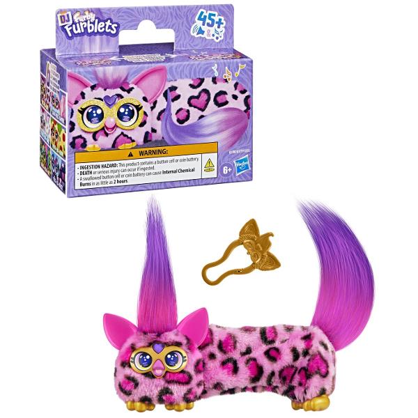 Jucarie interactiva din gama Furby Furblets KITT EE  conceputa pentru distractie muzicala si interactiune dinamica Produsul are un design compact si colorat cu blanita moale si detalii expresive fiind usor de transport si utiliza oriunde Jucaria este echipata cu peste 45 de sunete si efecte muzicale oferind o experienta variata prin activarea diferitelor functii Interactioneaza prin atingere si manipulare raspunzand cu sunete amuzante si melodii stimuland imaginatia si curiozitatea 