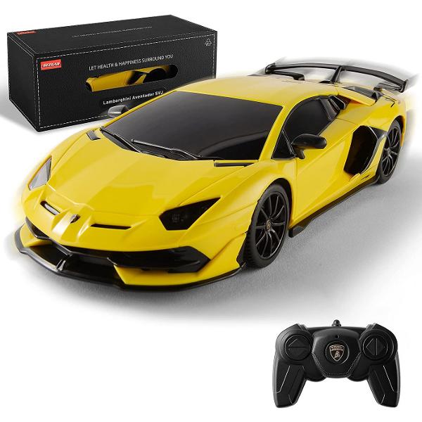 Copilul dumneavoastra se poate juca in voie cu masina cu telecomanda Lamborghini Aventador SVJ scara 1 la 24 oferita de brandul international Rastar Nicio cursa nu este imposibil de castigat cu acesta masinuta replica oficiala cu licenta a modelului original construita cu mare atentie la detalii Masinuta are proportiile ideale pentru momente pline de distractie si amuzament avand dimensiunile in centimetri dupa cum urmeaza  1899252Masinuta functioneaza pe frecventa de 