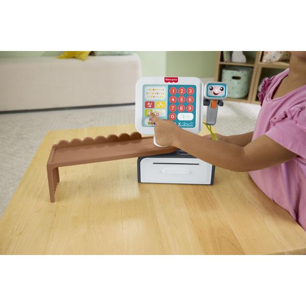 Invatare prin joaca  cate un bip pe rand Bine ati venit in cel mai incantator magazin din oras  unde imaginatia intalneste educatia Casa de marcat Fisher-Price Laugh &amp Learn Count &amp Shop transforma cumparaturile simulate de zi cu zi intr-o aventura vesela plina de muzica lumini si invatare Conceputa pentru copii mici si prescolari aceasta jucarie interactiva introduce micutii cursanti in lumea numerelor literelor culorilor formelor si abilitatilor sociale in cel mai jucaus 