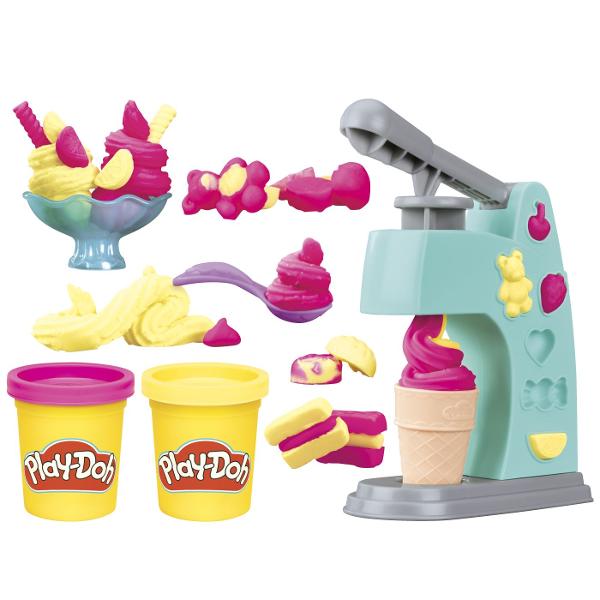 Setul Play-Doh Mini ofera copiilor o modalitate distractiva de a modela si crea diferite forme din plastilina Cu ajutorul presei si al accesoriilor incluse plastilina poate fi presata prin diverse sabloane pentru a obtine modele forme si decoratiuni variate Setul include 2 recipiente cu plastilina Play-Doh in culori diferite cu o cantitate totala de 113 g precum si accesorii pentru modelare si decupare Activitatea stimuleaza creativitatea imaginatia indemanarea si motricitatea fina 