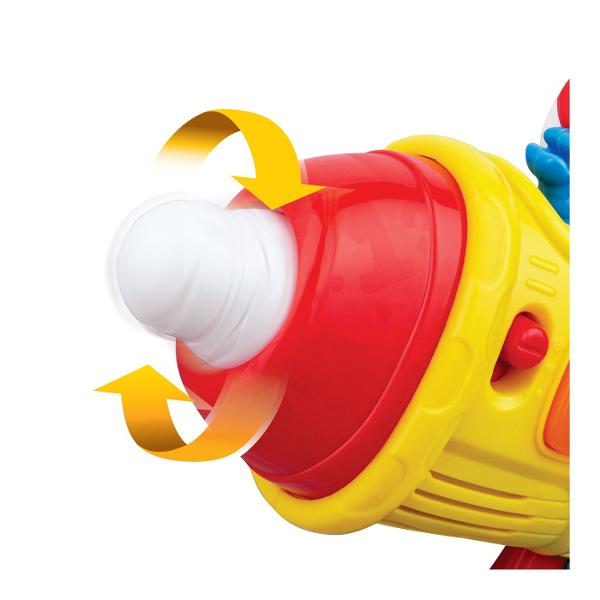 Winfun SET DE SCULE PENTRU MICUL CONSTRUCTOR este o jucarie interactiva conceputa pentru copiii de la 6 luni ideala pentru dezvoltarea abilitatilor motorii si a coordonarii Setul include unelte de jucarie colorate precum o bormasina interactiva si un ciocan special create pentru mainile mici ale copiilor usor de prins si de utilizare Bormasina este prevazuta cu butoane care activeaza sunete melodii vesele si efecte luminoase stimuland auzul si atentia copilului Functiile interactive 