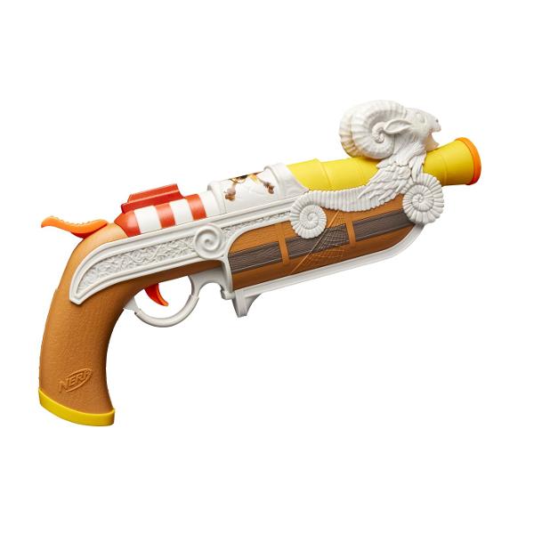 Nerf Blaster Elite One Piece Going Merry este o jucarie de actiune inspirata din universul One Piece ideala pentru copiii si fanii seriei care vor sa adauge aventurilor lor un accesoriu spectaculos Blasterul are un design special inspirat de corabia Going Merry cu detalii decorative care il fac usor de remarcat si potrivit pentru jocuri de rol pline de imaginatie Modelul este usor de manevrat si este conceput pentru distractie activa atat in interior cat si in aer liber Setul include si 