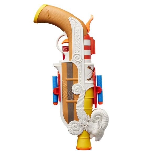 Nerf Blaster Elite One Piece Going Merry este o jucarie de actiune inspirata din universul One Piece ideala pentru copiii si fanii seriei care vor sa adauge aventurilor lor un accesoriu spectaculos Blasterul are un design special inspirat de corabia Going Merry cu detalii decorative care il fac usor de remarcat si potrivit pentru jocuri de rol pline de imaginatie Modelul este usor de manevrat si este conceput pentru distractie activa atat in interior cat si in aer liber Setul include si 