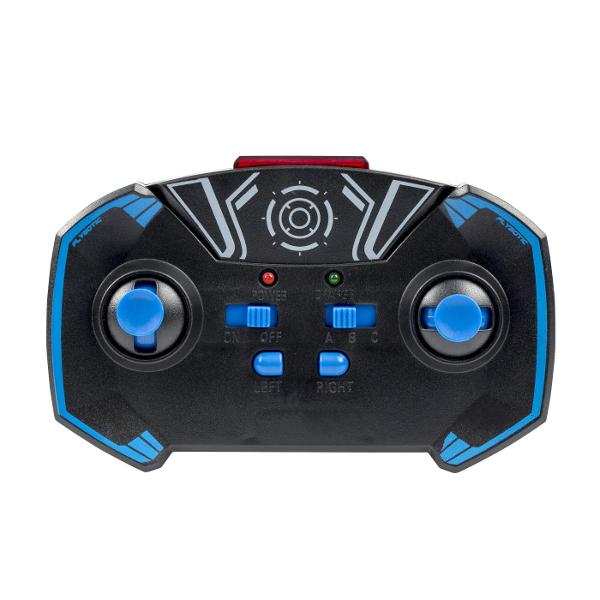 AIR WHEELZ - Elicopter cu 2 canale cu control infrarosu Dotat cu un sistem special de elice pentru auto stabilitate Control precis al vitezei si stabilitate excelenta la zbor Sistem presetat dual-band Conduceti pe uscat si zburati in aer Setul include 1 x elicopter reincarcabil cu baterie Li-PO inclusa 1x telecomanda 4xAA nu sunt incluse cablu de reincarcare USB Control prin infra-rosu Functioneaza cu baterii 4xAA pentru telecomanda nu sunt incluse Varsta recomandata 10