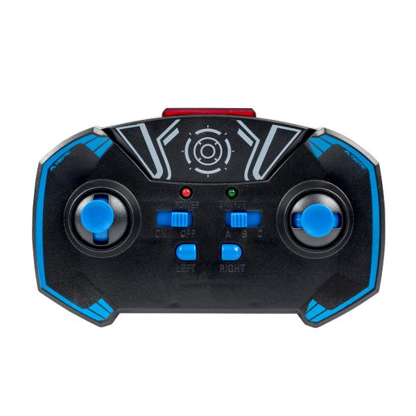 AIR WHEELZ - Elicopter cu 2 canale cu control infrarosu Dotat cu un sistem special de elice pentru auto stabilitate Control precis al vitezei si stabilitate excelenta la zbor Sistem presetat dual-band Conduceti pe uscat si zburati in aer Setul include 1 x elicopter reincarcabil cu baterie Li-PO inclusa 1x telecomanda 4xAA nu sunt incluse cablu de reincarcare USB Control prin infra-rosu Functioneaza cu baterii 4xAA pentru telecomanda nu sunt incluse Varsta recomandata 10